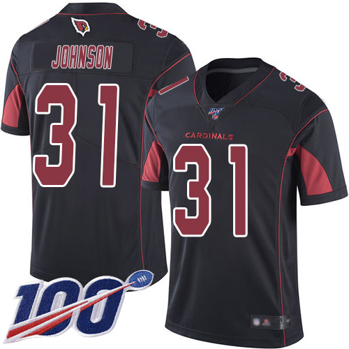 Arizona Cardinals Limited Black Men David Johnson Jersey NFL Football 31 100th Season Rush Vapor Untouchable